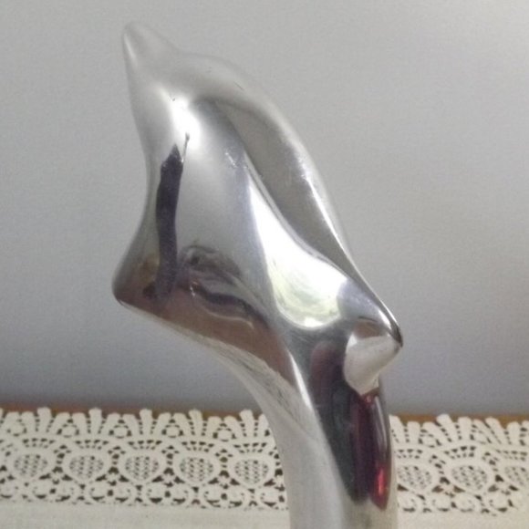Vintage Hoselton Signed Metal Dolphin Sculpture - Picture 5 of 9
